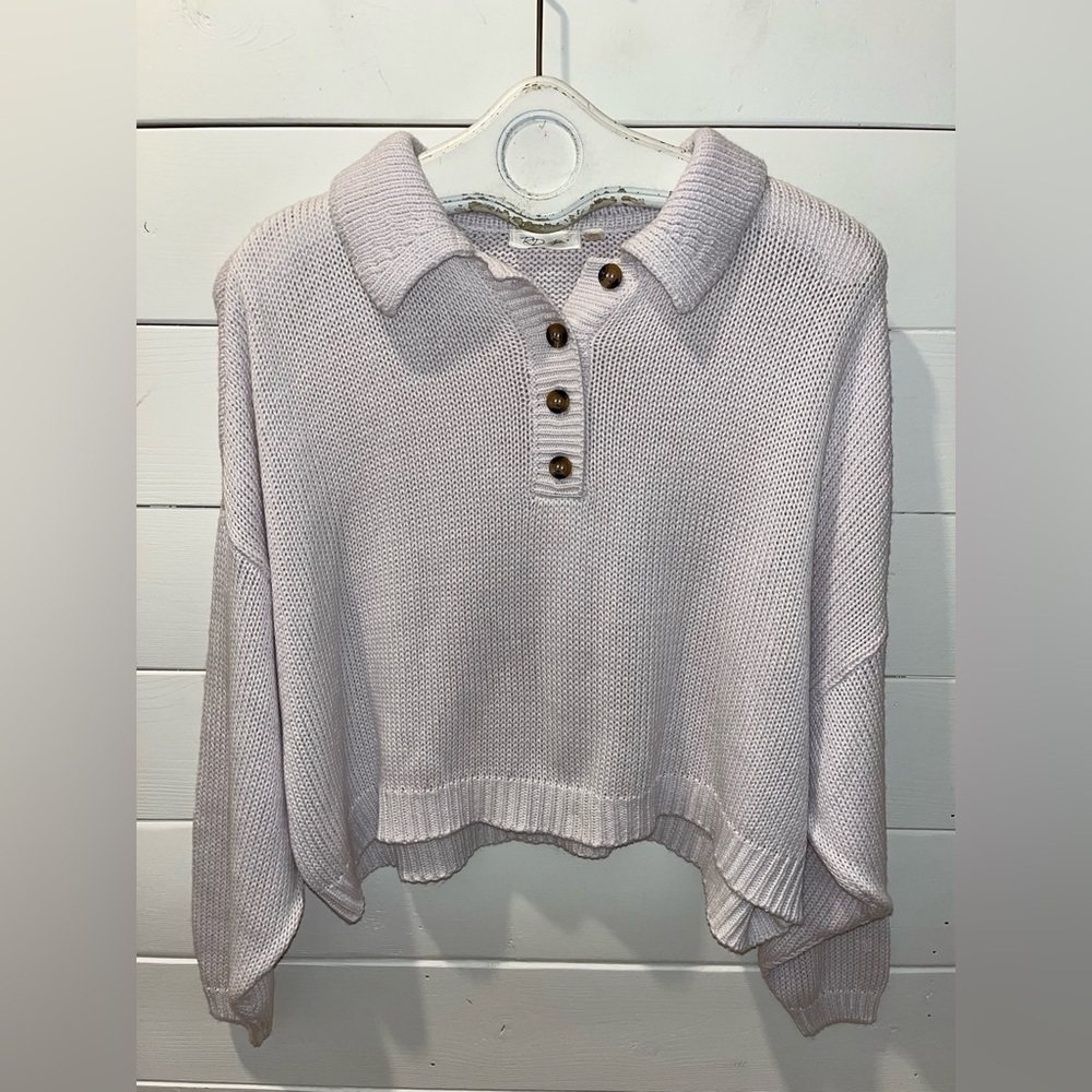 RD STYLE Collared Knit Sweater – Size S/P – Light Lilac